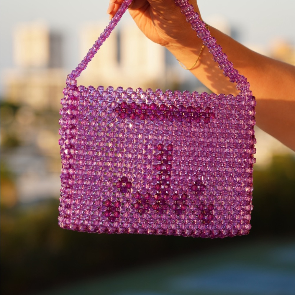 Purple Beaded Handbag - Picture 5 of 5